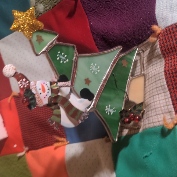 2/20$ INTERNATIONAL SILVER CO. Snowman Stained Glass Votive - Picture 8 of 12